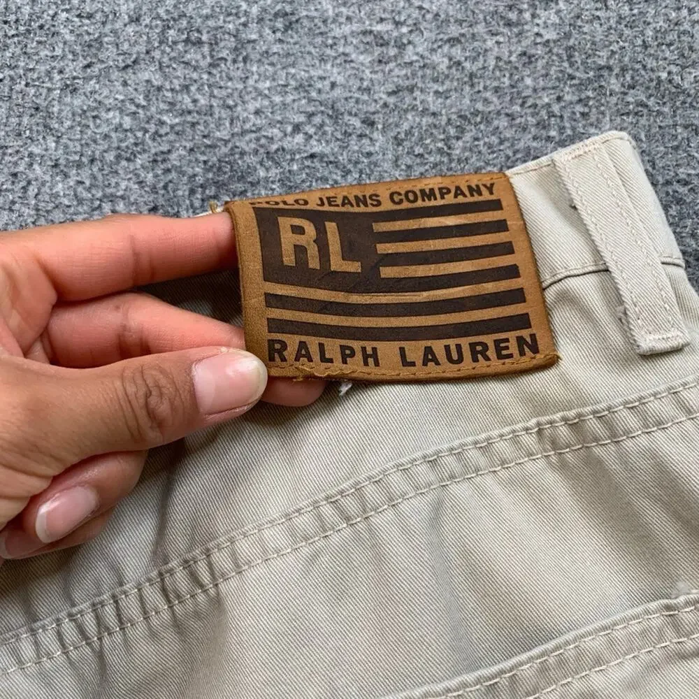 Ralph Lauren Polo Jean Shorts Womens 12 Khaki Cotton 5 Inch Inseam Walking Chino